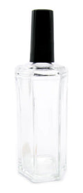 Envase Cristal Hexágono Con Tapa Negra Paq. 20piezas