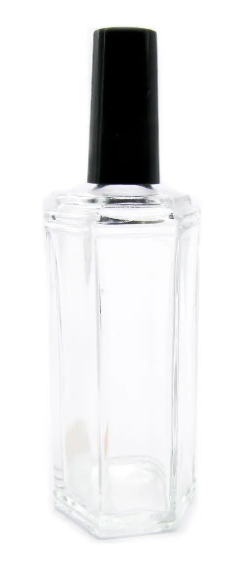 Envase Cristal Hexágono Con Tapa Negra Paq. 20piezas