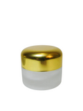 Envase De Vidrio Opalina 1oz Con Tapa Dorada (50 Piezas)